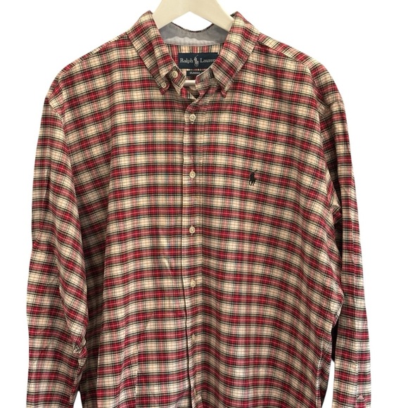Ralph Lauren Classic Fit Plaid Button Down Shirt Size Large 100% Cotton - Picture 2 of 6
